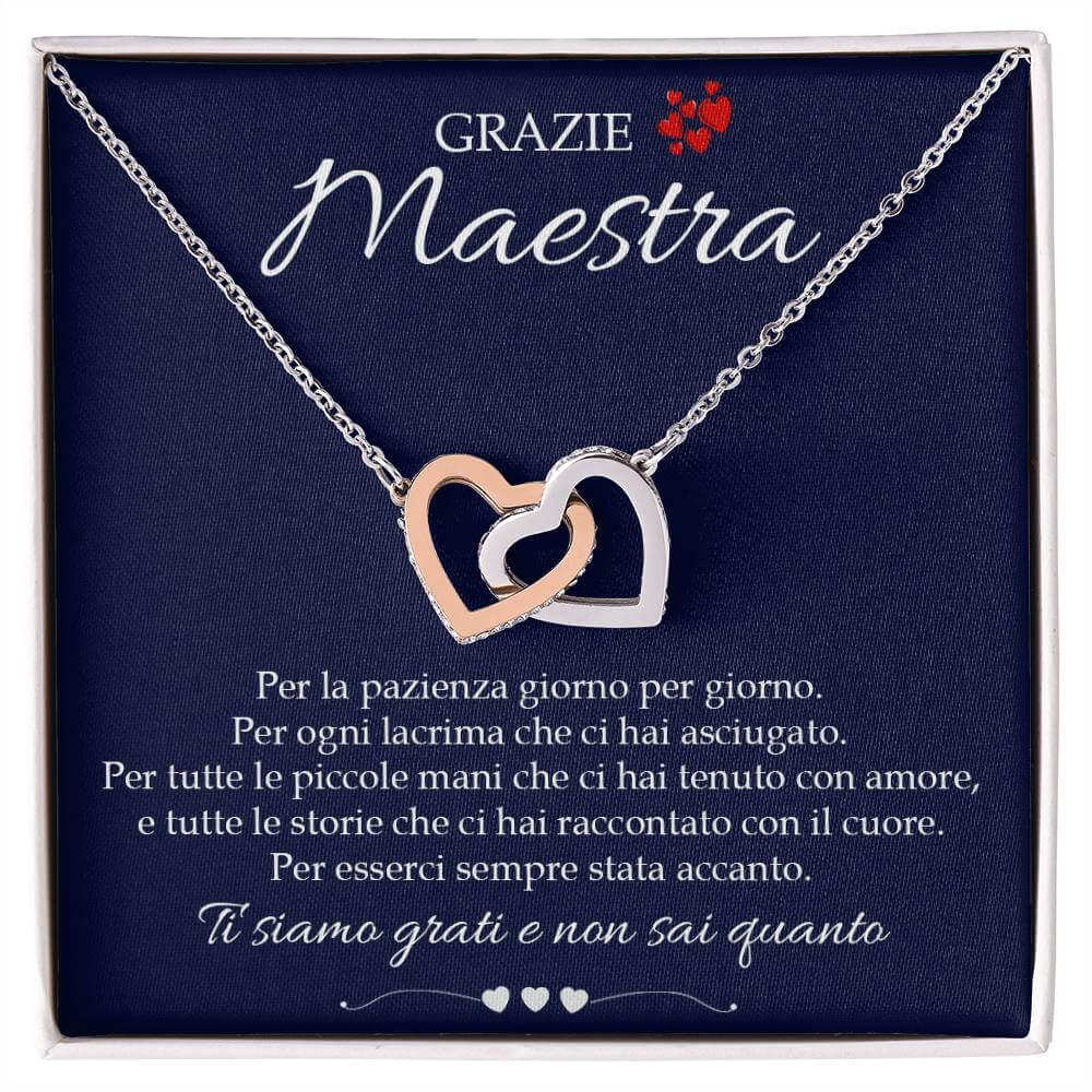 Flores Braccialetto con ciondolo incisione Grazie Maestra con cuore dorato rosa Argento 925/1000 Idea regalo per le maestre. regalo fine anno maestre Flores Braccialetto con ciondolo incisione Grazie Maestra con cuore dorato rosa Argento 925/1000 Idea regalo per le maestre. regalo fine anno maestre