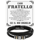 Bracciale Pelle Intrecciata A mio Fratello- Sei il mio Orgoglio.