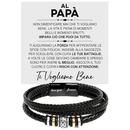 Bracciale Pelle Intrecciata Al Papà - Ti Vogliamo Bene.