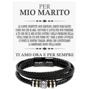 Bracciale Pelle Intrecciata Per mio Marito - Ti Amo ora e per Sempre.