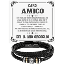 Bracciale Pelle Intrecciata Caro amico - Sei il mio Orgoglio.