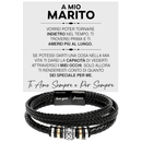 Bracciale Pelle Intrecciata A mio Marito - Ti Amo Sempre e per Sempre.
