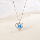 Collana Donna Cuore con Pietra Azzurra - Argento Sterling 925