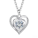 Collana Donna Cuore con Pietra Bianca - Argento Sterling 925