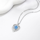 Collana Donna Cuore con Pietra Azzurra