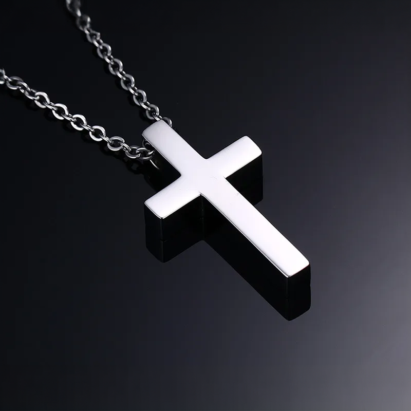 Collana Croce Uomo - Argento Sterling 295 - Messaggio di FEDE