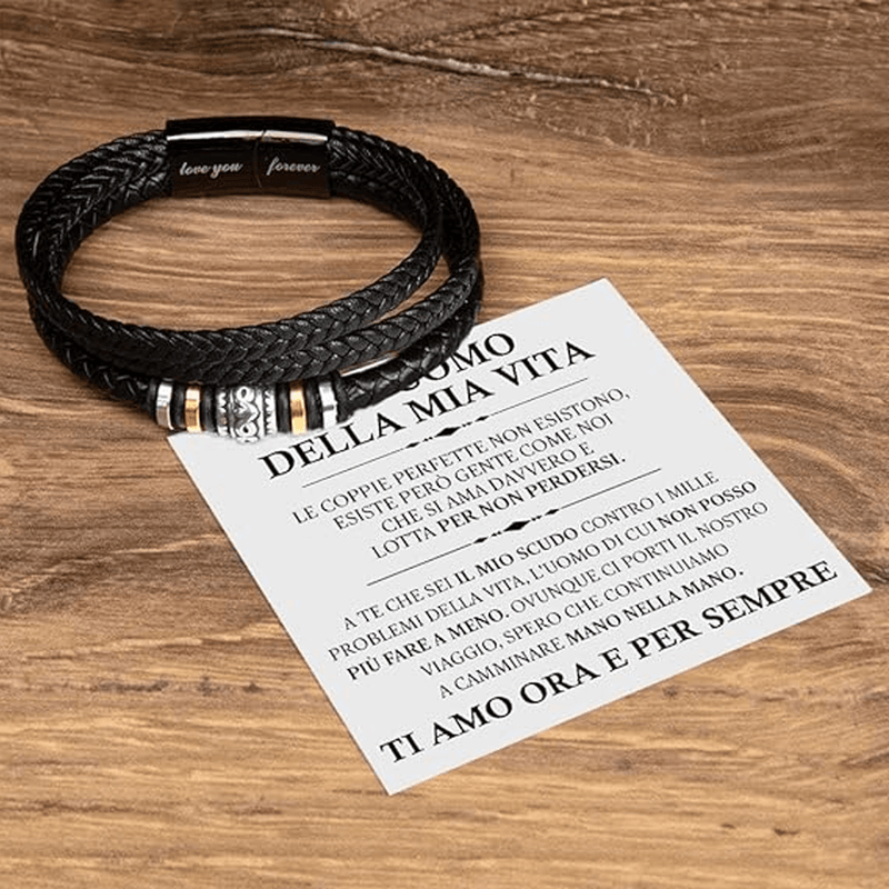 Bracciale Pelle Intrecciata All'Uomo della Mia Vita.