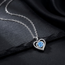Collana Alla mia Madrina con Pietra di Zirconia Cubica Azzurra