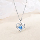 Collana Alla mia Madrina con Pietra di Zirconia Cubica Azzurra