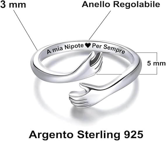 Anello da Donna in Argento Sterling 925 - A mia Nipote per Sempre