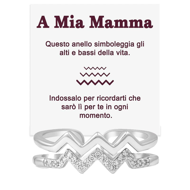 Anello in Argento Sterling 925 - A Mia Mamma - Alti e Bassi