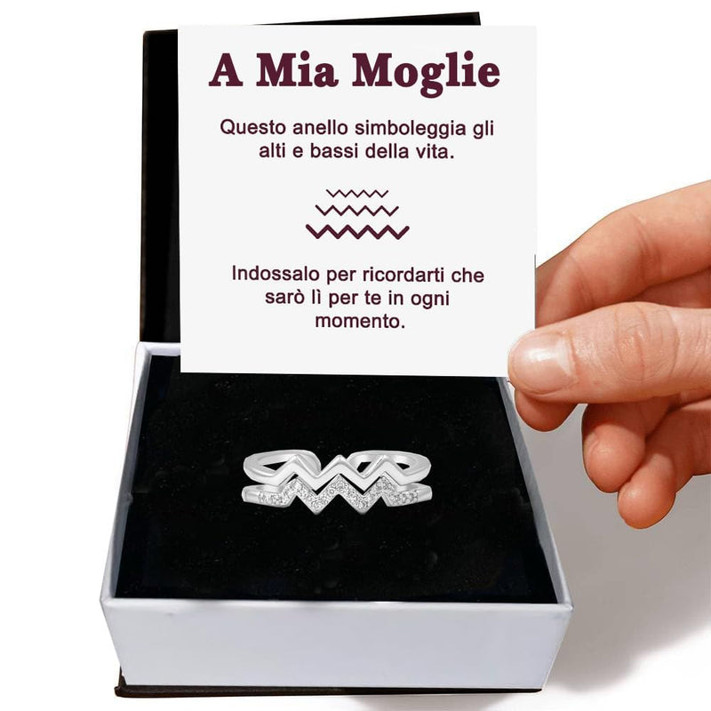 Anello in Argento Sterling 925 - A Mia Moglie - Alti e Bassi