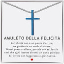 Collana Croce Blu - Amuleto della Felicità.