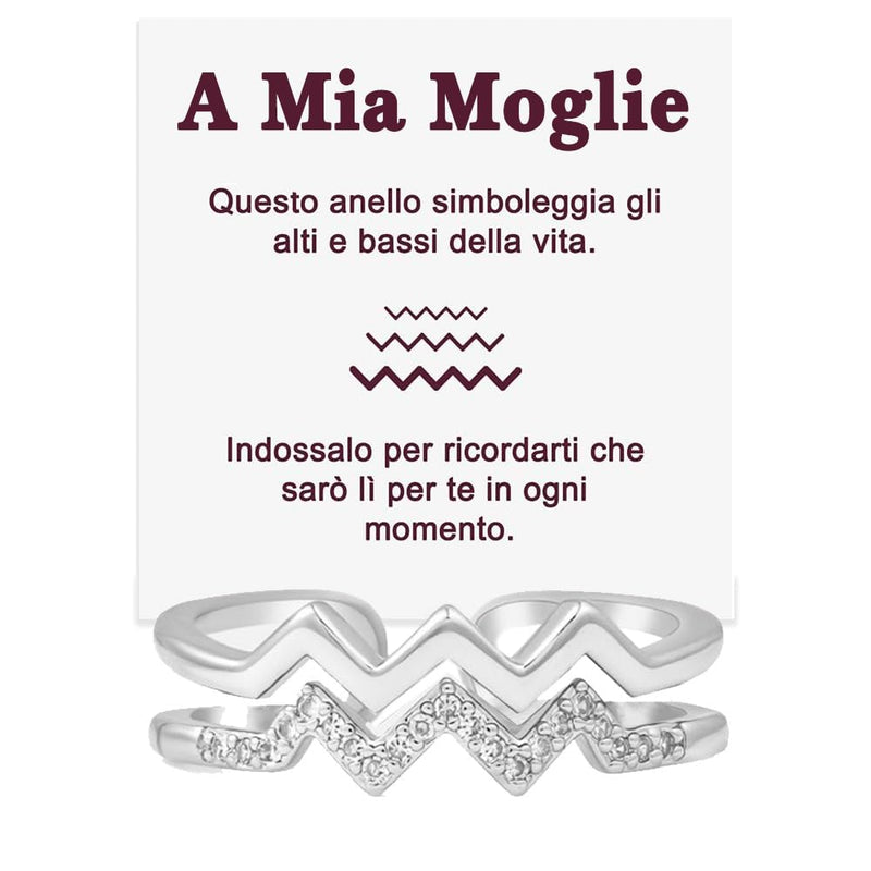 Anello in Argento Sterling 925 - A Mia Moglie - Alti e Bassi