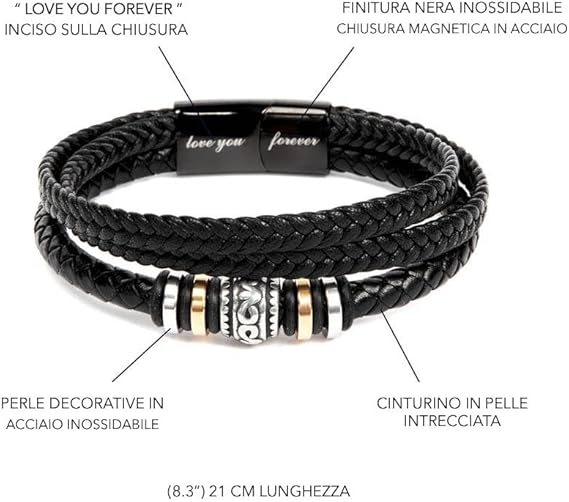 Bracciale Pelle Intrecciata All'Uomo della Mia Vita.