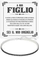 Bracciale Tennis Nero in Argento Sterling 925 - Caro Figlio