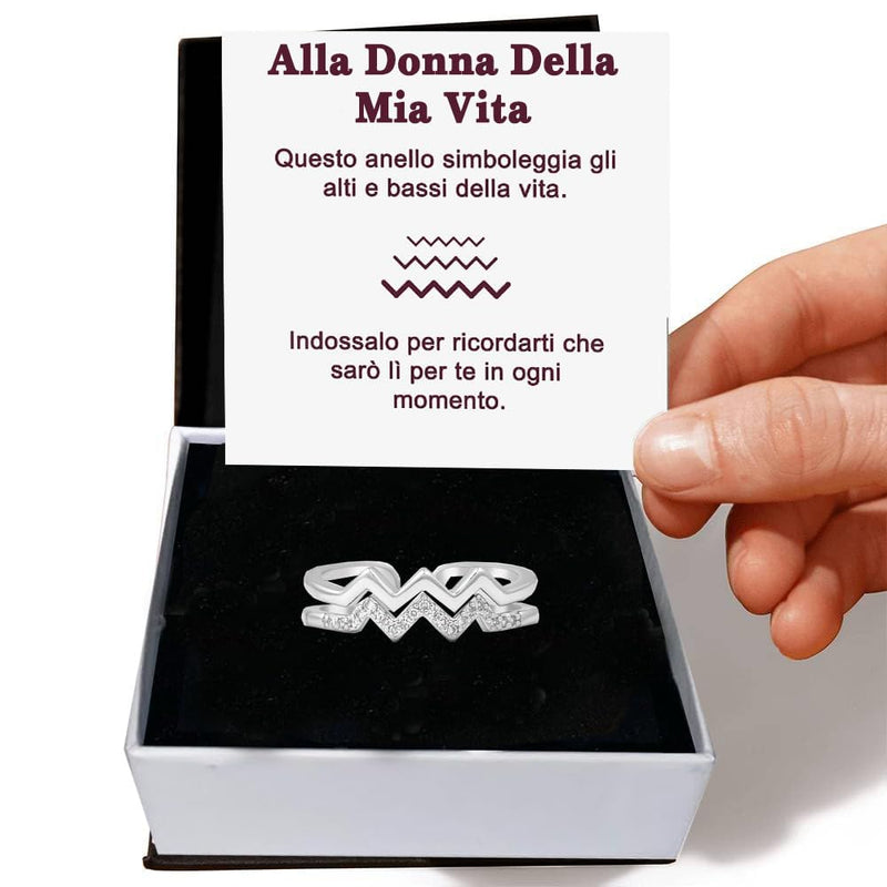 Anello in Argento Sterling 925 - Donna Della Mia Vita - Alti e Bassi