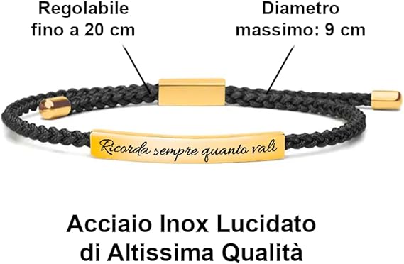 Bracciale Donna Acciaio Inox Lucidato - Ricorda sempre quanto vali