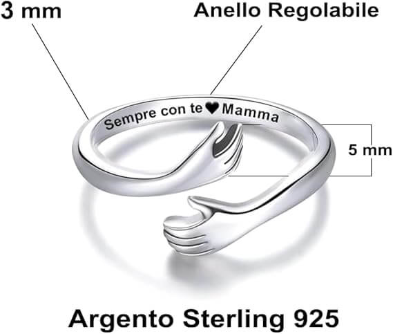 Anello da Donna in Argento Sterling 925 - Sempre con Te Mamma