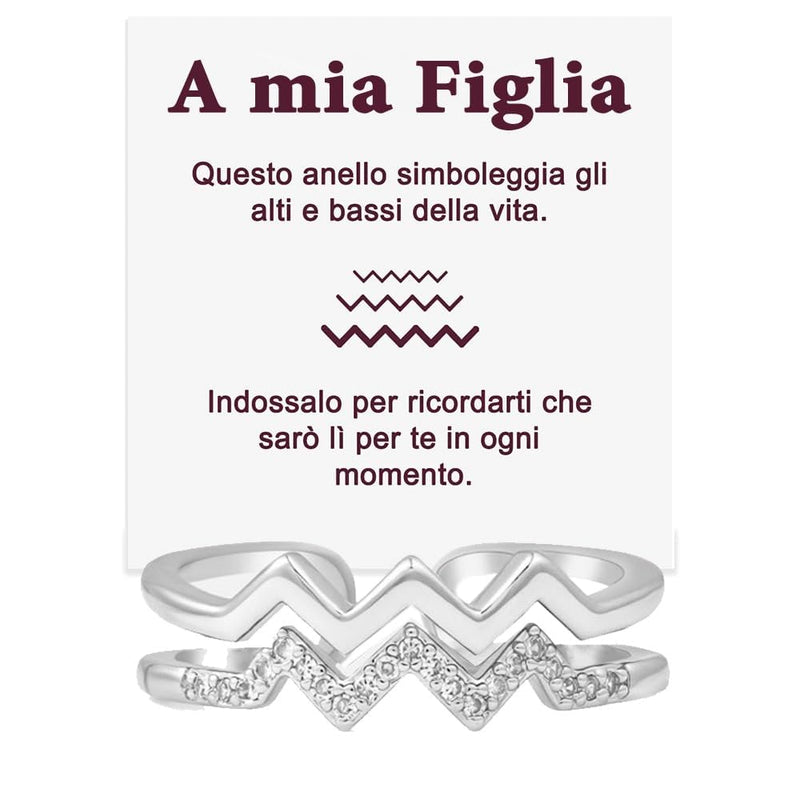 Anello in Argento Sterling 925 - A Mia Figlia - Alti e Bassi