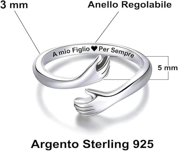 Anello da Uomo in Argento Sterling 925 - A mio Figlio