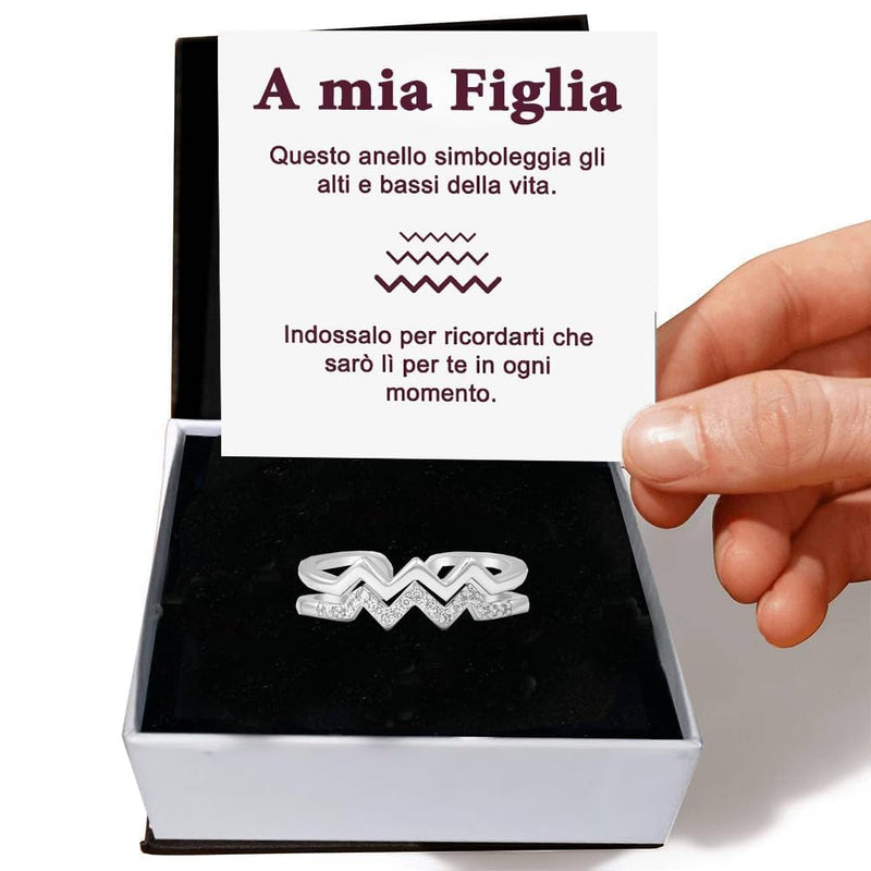 Anello in Argento Sterling 925 - A Mia Figlia - Alti e Bassi