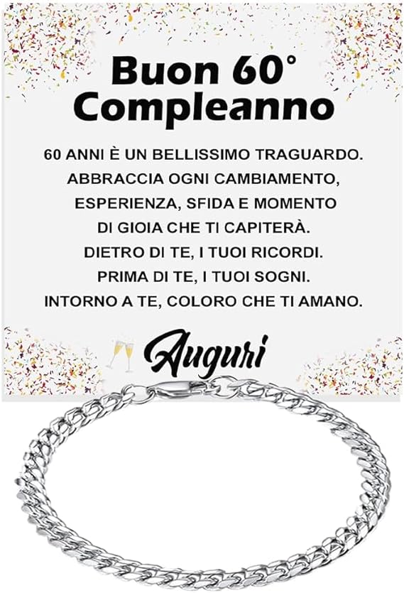 Bracciale Cubano Compleanno - 60 anni