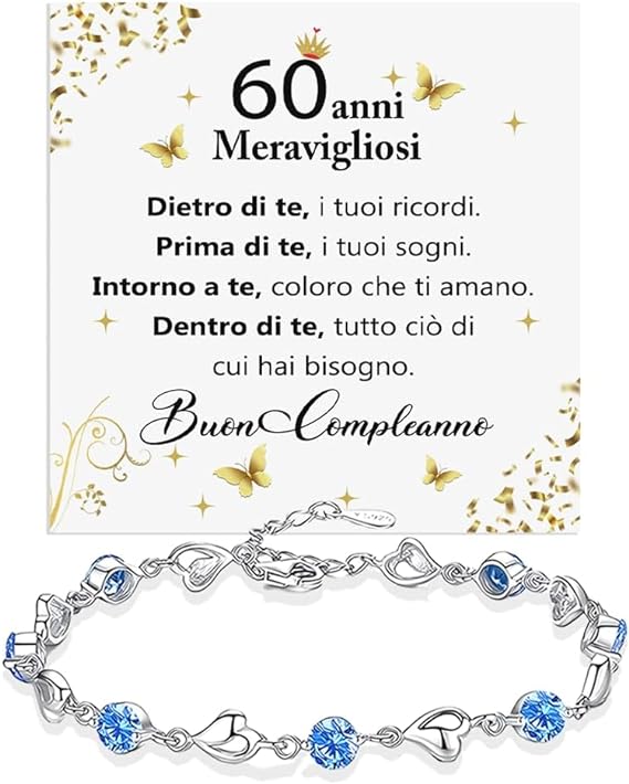 Bracciale Pietre Blu Compleanno - 60 anni.