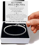 Bracciale Tennis Nero in Argento Sterling 925 - All'Uomo della Mia Vita
