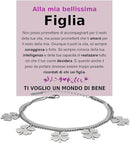 Bracciale Quadrifoglio A mia Figlia -  Ti voglio un Mondo di Bene.