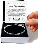 Bracciale Tennis Nero in Argento Sterling 925 - Prima Comunione
