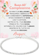 Bracciale Tennis in Argento Sterling 925 Compleanno - 60 anni