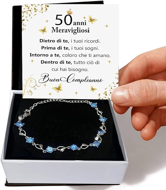 Bracciale Pietre Blu Compleanno - 50 anni.