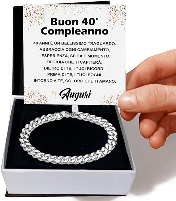 Bracciale Cubano Compleanno - 40 anni