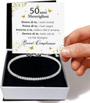 Bracciale Tennis in Argento Sterling 925 Compleanno - 50 anni.