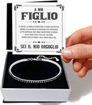 Bracciale Tennis Nero in Argento Sterling 925 - Caro Figlio