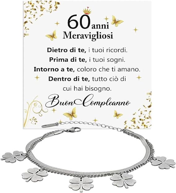 Bracciale Quadrifoglio Compleanno -  60 anni.