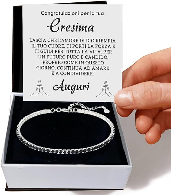 Bracciale Tennis Nero in Argento Sterling 925 - Cresima