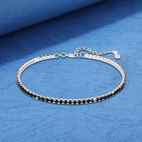 Bracciale Tennis Nero in Argento Sterling 925 - Buona Pensione