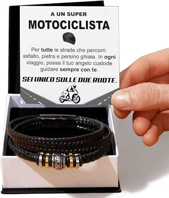 Bracciale Pelle Intrecciata - Motociclista