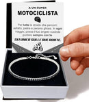 Bracciale Tennis Nero in Argento Sterling 925 - Motociclista