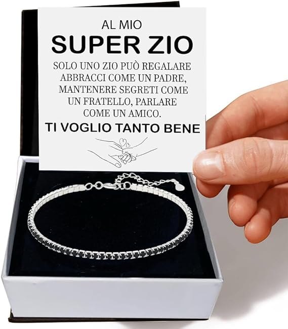 Bracciale Tennis Nero - Super Zio