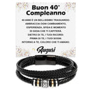 Bracciale Pelle Intrecciata Compleanno - 40 anni