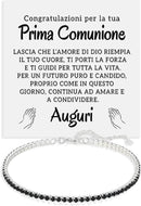 Bracciale Tennis Nero in Argento Sterling 925 - Prima Comunione