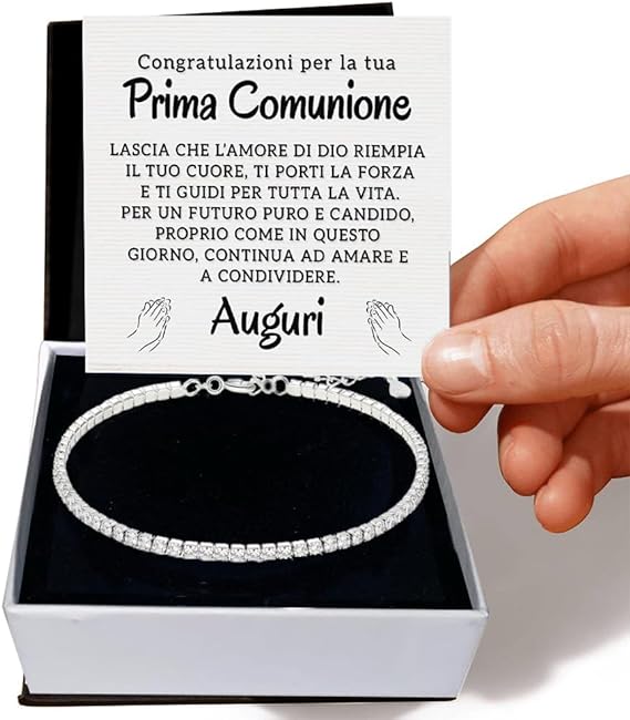 Bracciale Tennis in Argento Sterling 925 - Prima Comunione