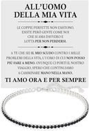 Bracciale Tennis Nero in Argento Sterling 925 - All'Uomo della Mia Vita