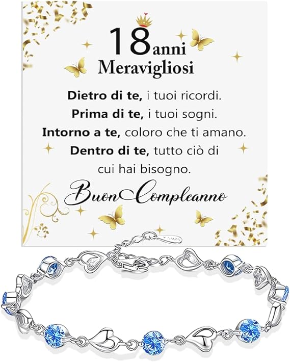 Bracciale Pietre Blu Compleanno - 18 anni.