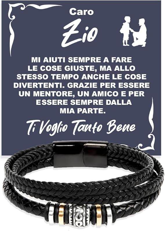 Bracciale Pelle Intrecciata - Caro Zio