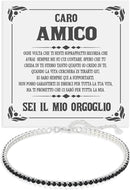 Bracciale Tennis Nero in Argento Sterling 925 - Caro Amico