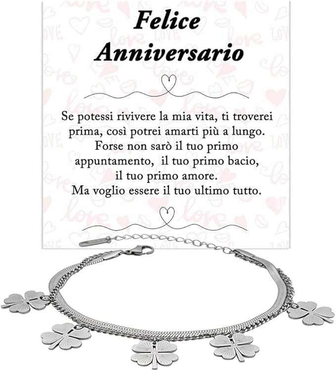 Bracciale Quadrifoglio - Felice Anniversario